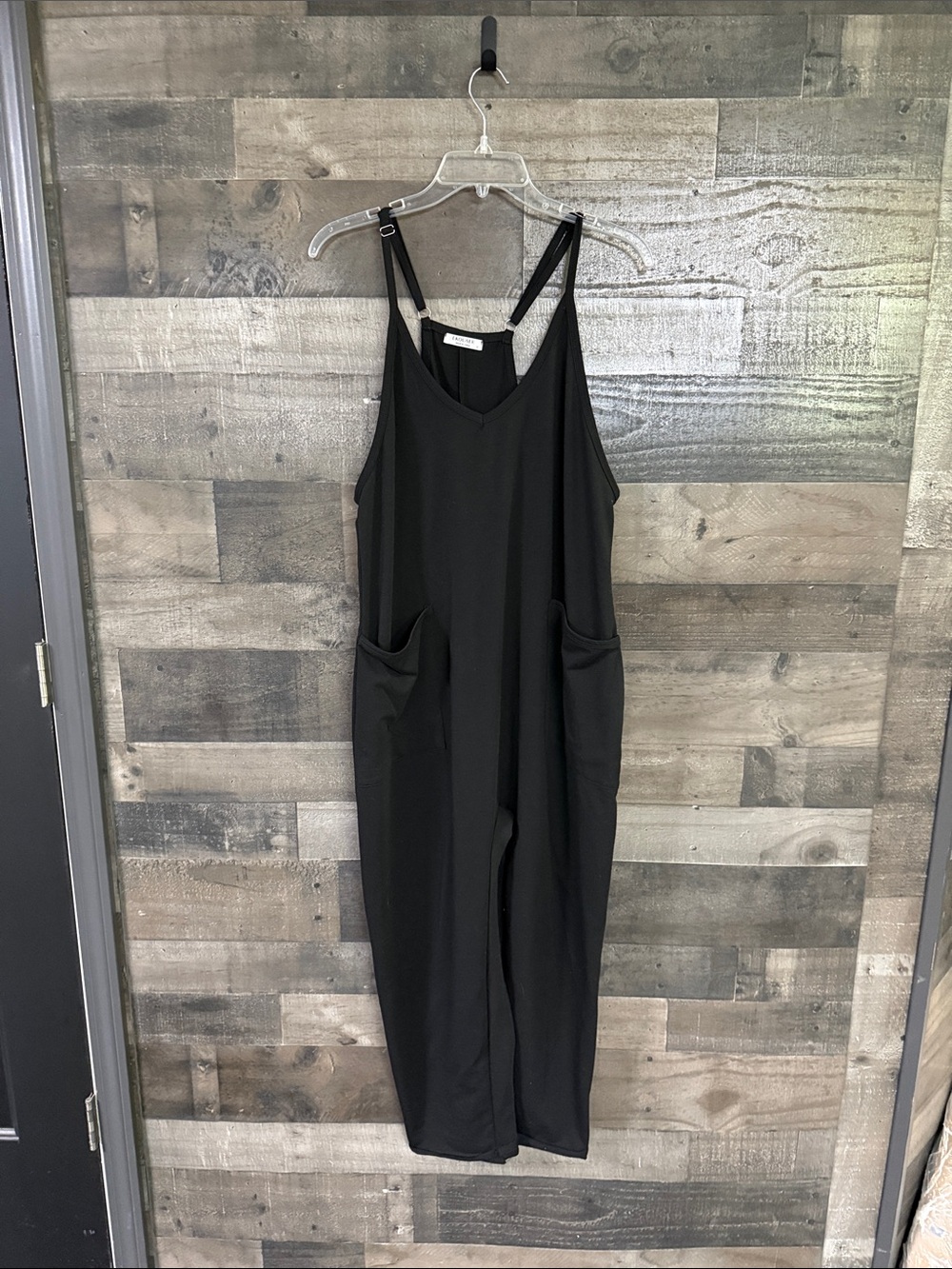 Black Sleeveless Pocket Jumpsuit